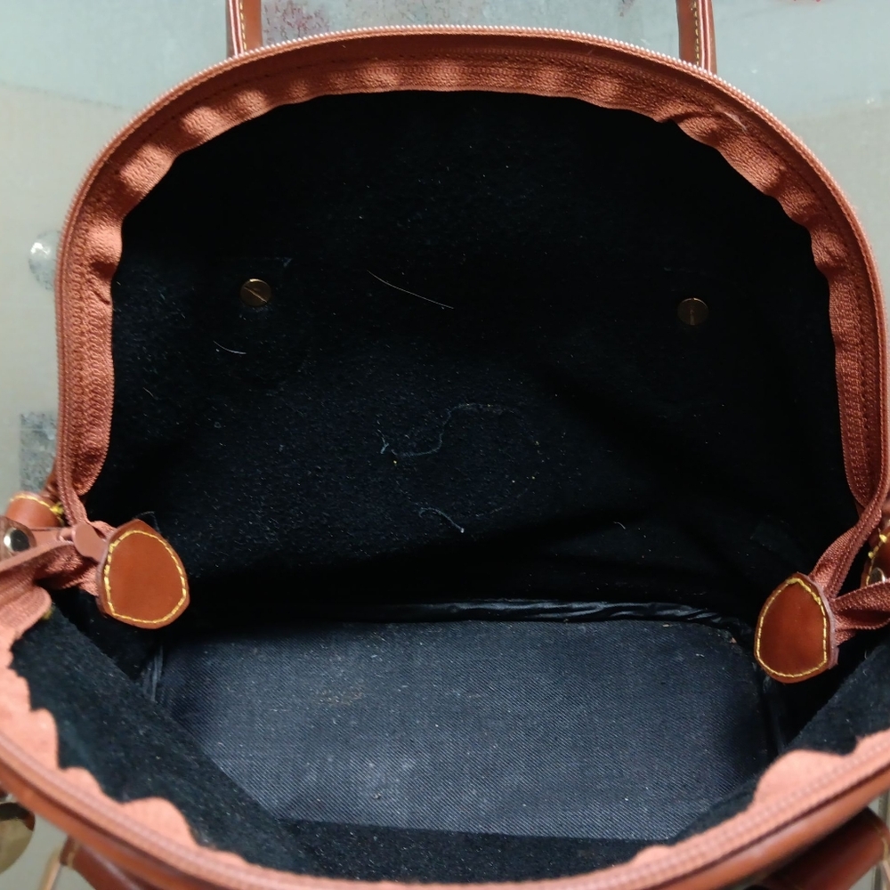 Vintage Dooney & Bourke Norfolk All Weather Leather Satchel / Handbag Black EUC - Picture 6 of 8